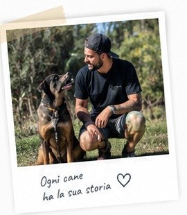 Daniele al lavoro con un cane